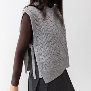 Oak & Fort | Cable Knit Tie Vest